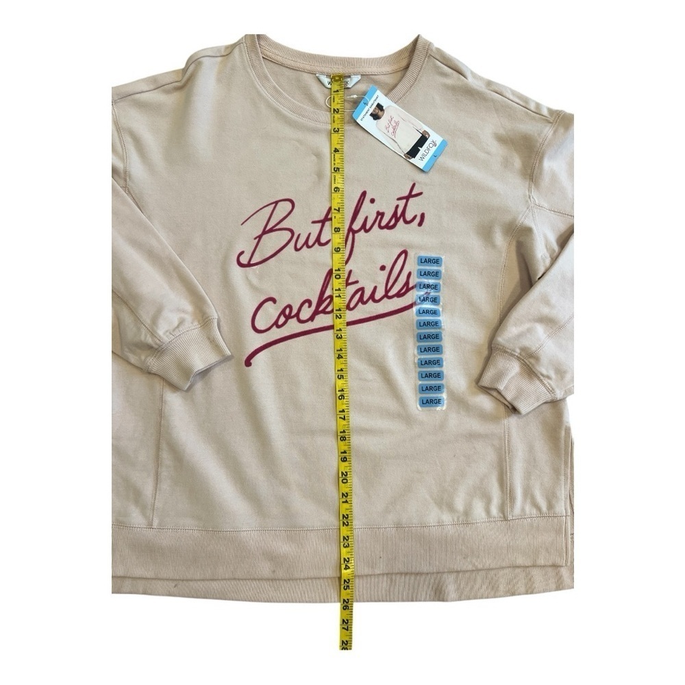 Wildfox  But First Cocktails Women Sweatshirt Size L NWT - Picture 5 of 8